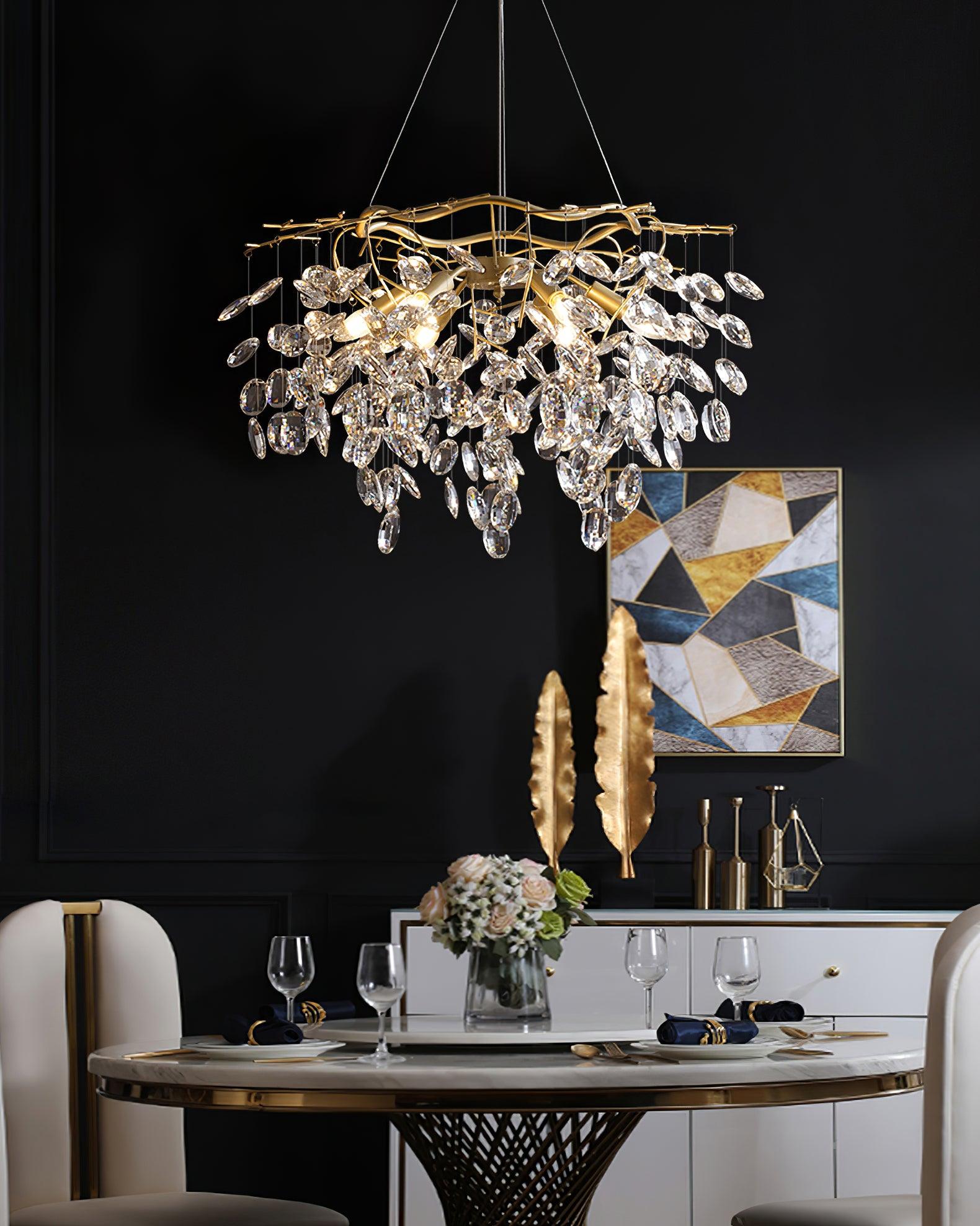Sofia Modern Crystal Candelabrum Branch Chandelier for Living Dining Room