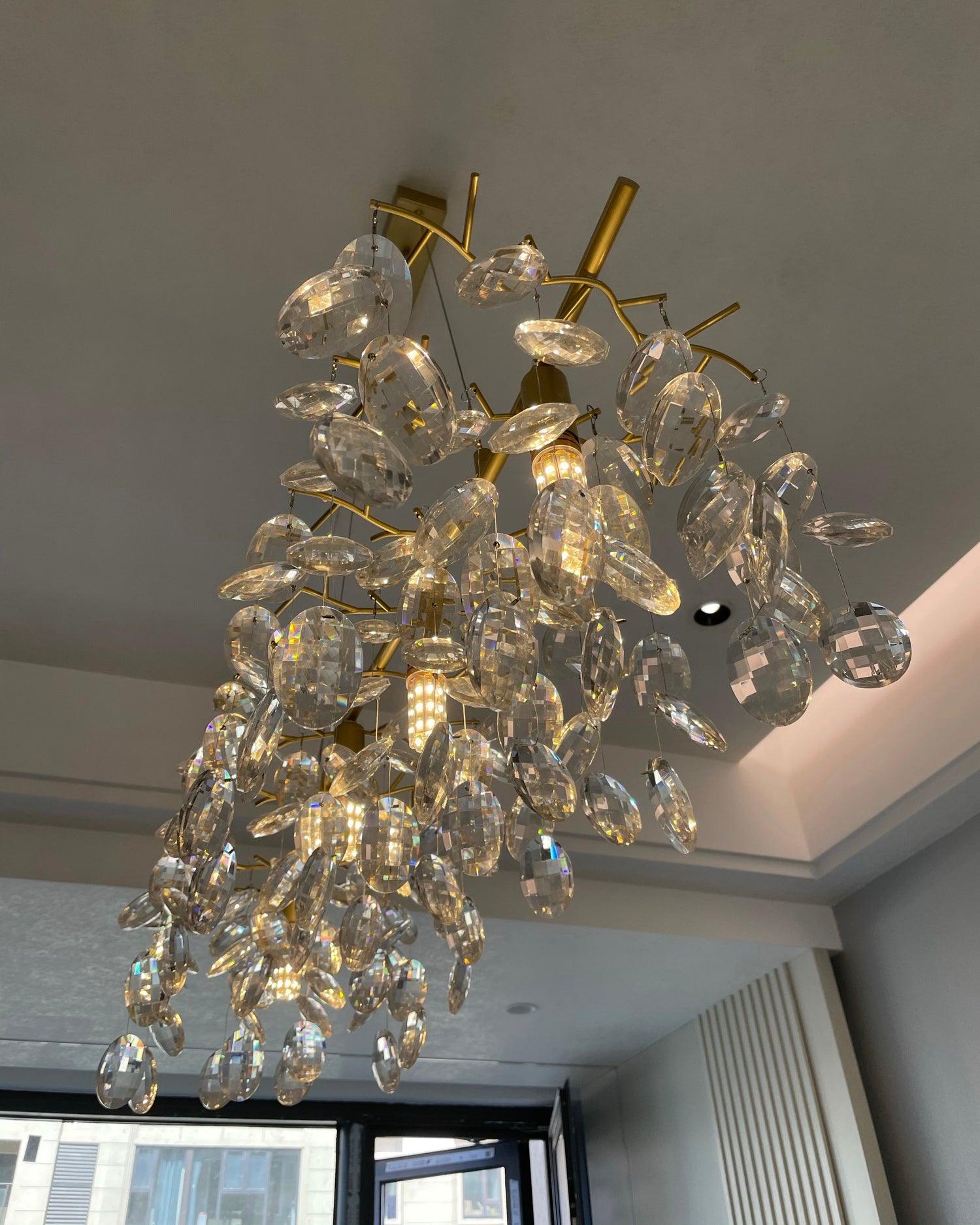 Sofia Modern Crystal Candelabrum Branch Chandelier for Living Dining Room