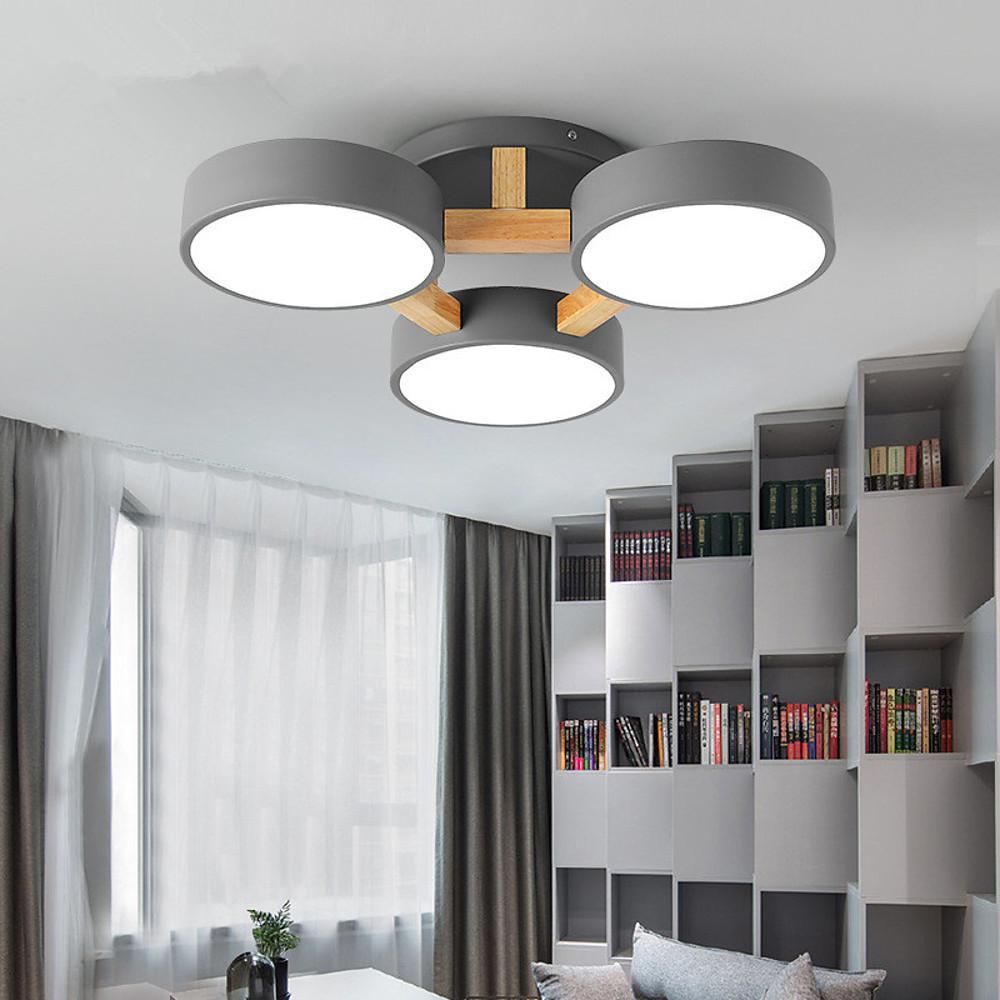 Modern 3 Circle LED Flush Mount Ceiling Light Nordic Metal and PVC Circular Fixture