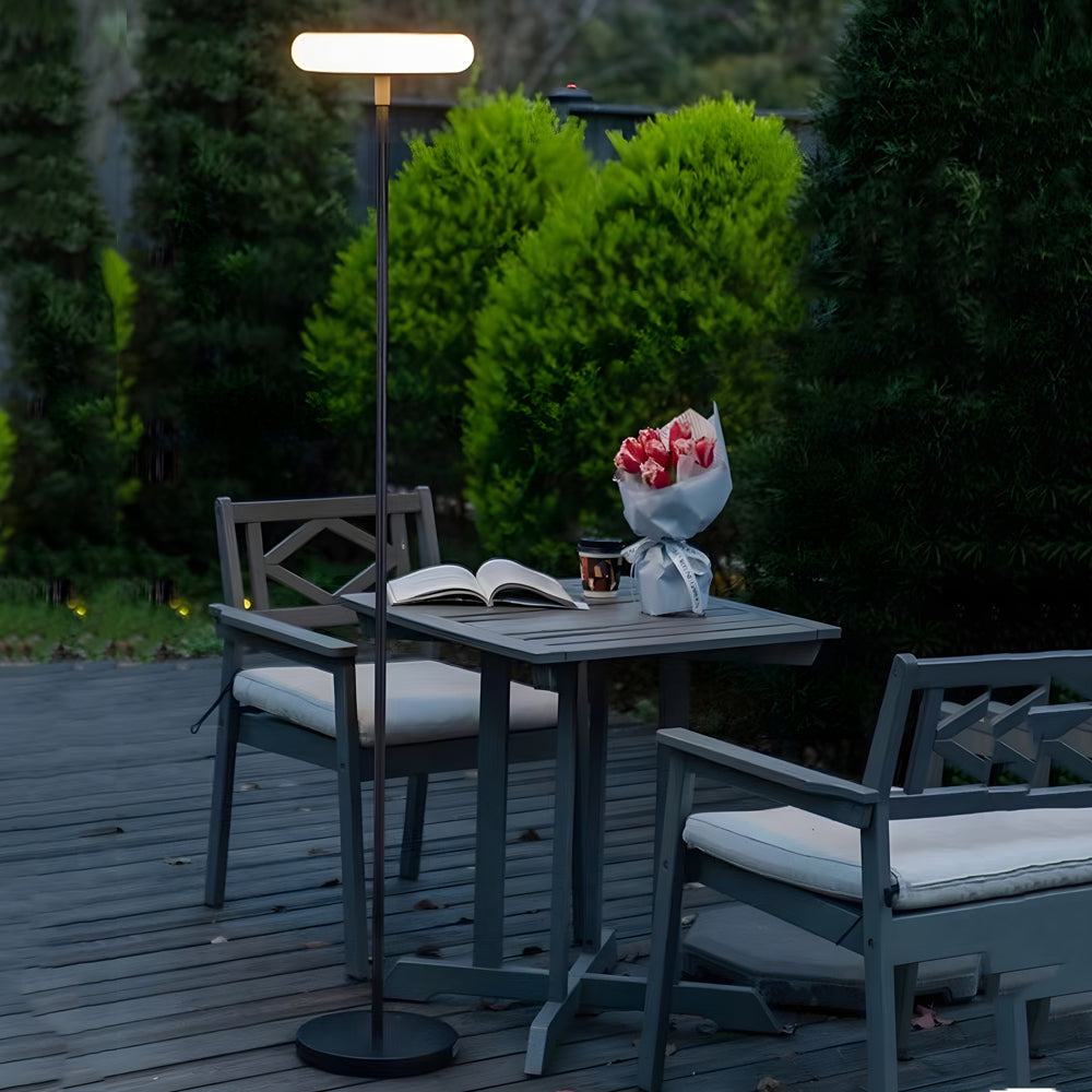 Solar and USB Rechargeable LED Outdoor Floor Lamp 68 Inch Waterproof Aluminum Post Light for Patio and Garden