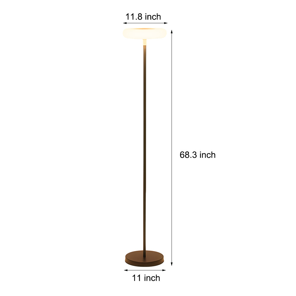 Solar and USB Rechargeable LED Outdoor Floor Lamp 68 Inch Waterproof Aluminum Post Light for Patio and Garden