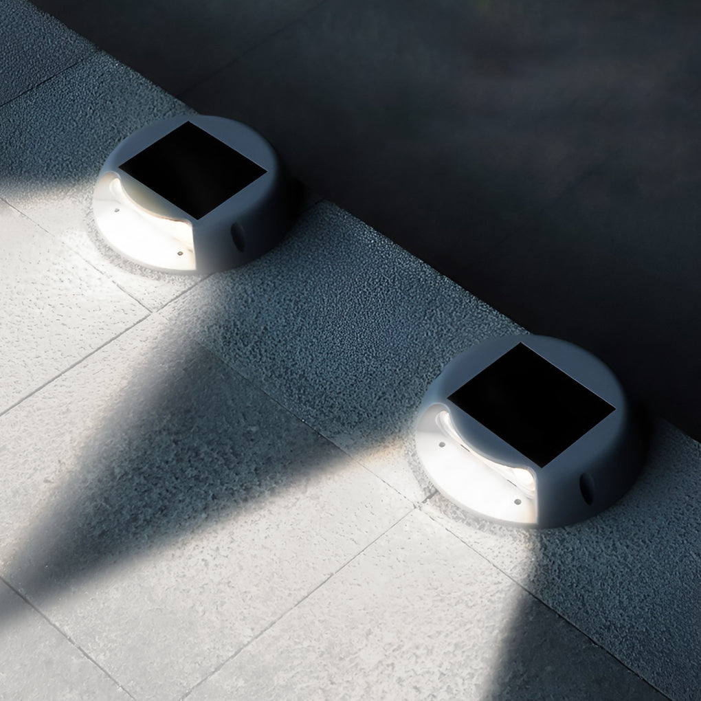 Solar LED Outdoor Step Lights Flush Mount Wall Sconce for Stairway Path and Landscape Lighting