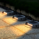 Solar LED Outdoor Step Lights Flush Mount Wall Sconce for Stairway Path and Landscape Lighting