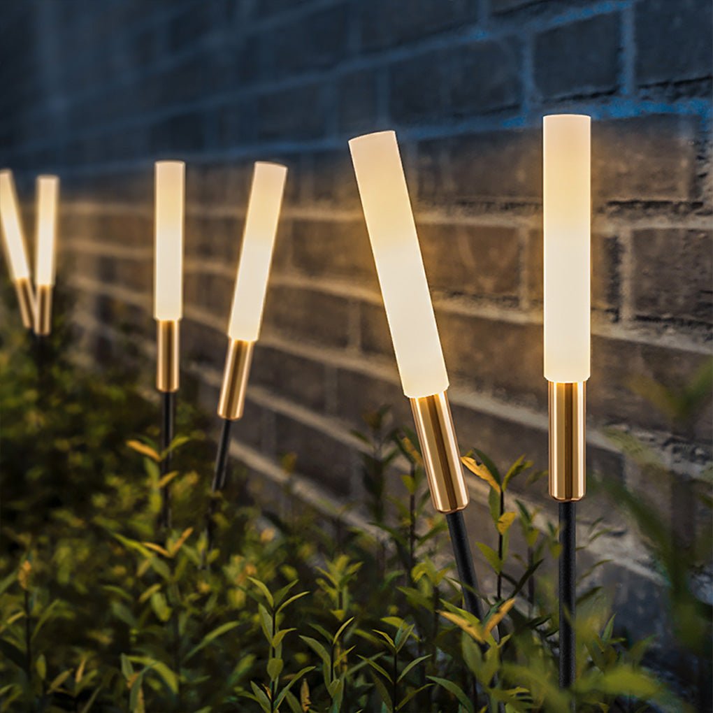 Solar LED Reed Landscape Path Lights Low Voltage Garden Column Lighting 6 Piece Set