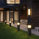 Solar Outdoor High Pole Post Light Waterproof LED Landscape Pathway Lighting for Villa Courtyard
