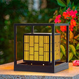 Solar Outdoor Post Lamp Waterproof Geometric Landscape Light for Garden Patio and Pathway Decor