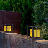 Solar Outdoor Post Lamp Waterproof Geometric Landscape Light for Garden Patio and Pathway Decor