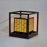 Solar Outdoor Post Lamp Waterproof Geometric Landscape Light for Garden Patio and Pathway Decor