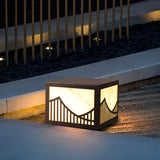 Solar Outdoor Post Lights Waterproof LED Mountain Scenery Landscape Deck and Lawn Pillar Lamps
