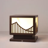 Solar Outdoor Post Lights Waterproof LED Mountain Scenery Landscape Deck and Lawn Pillar Lamps