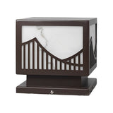 Solar Outdoor Post Lights Waterproof LED Mountain Scenery Landscape Deck and Lawn Pillar Lamps