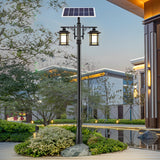 Solar Outdoor Street Lights Waterproof LED Garden Pole Lamp with 3 Color Dimming and Remote 102 Inch