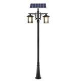 Solar Outdoor Street Lights Waterproof LED Garden Pole Lamp with 3 Color Dimming and Remote 102 Inch