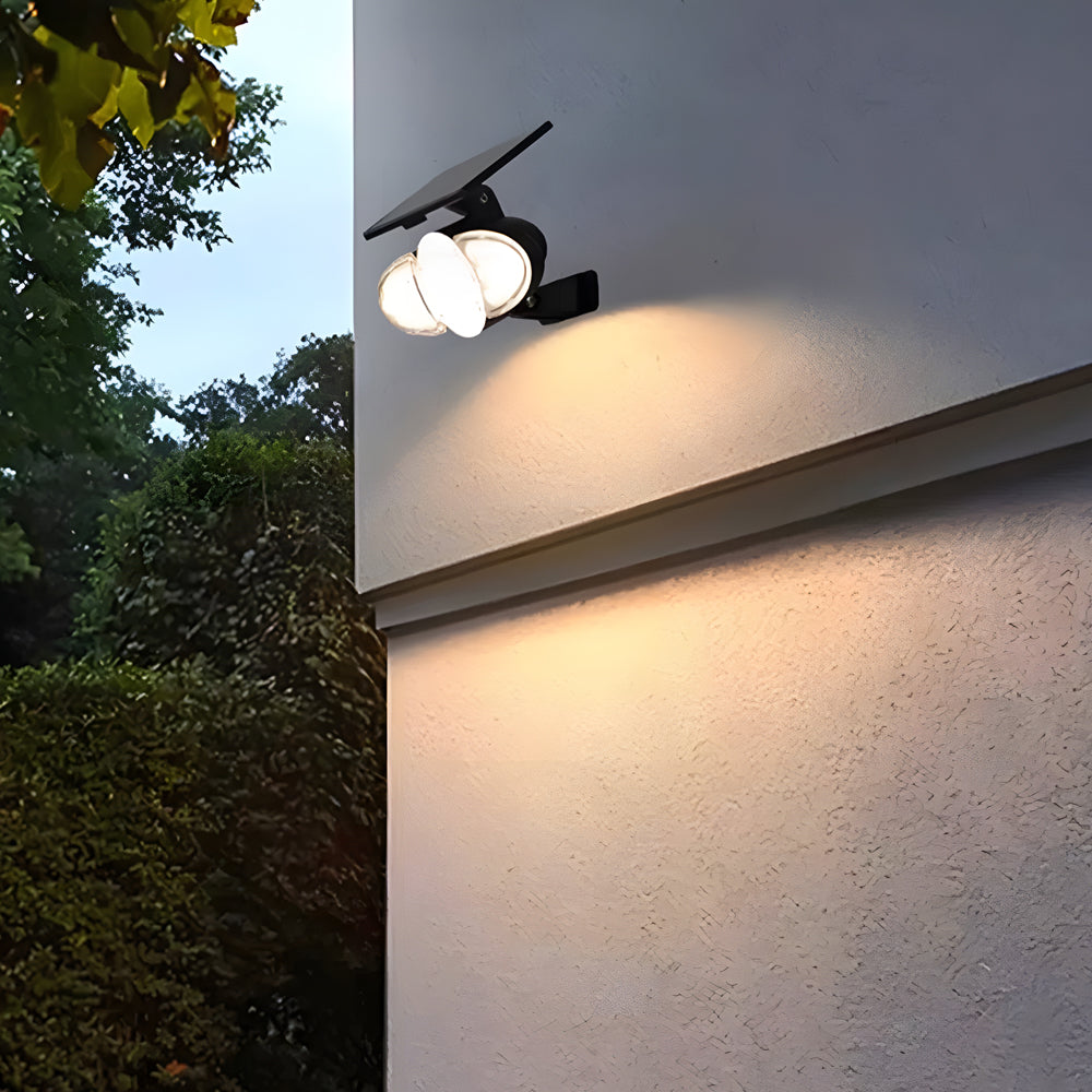 Solar Powered 3 Head Motion Sensor Outdoor Security Wall Light with Adjustable LED Heads