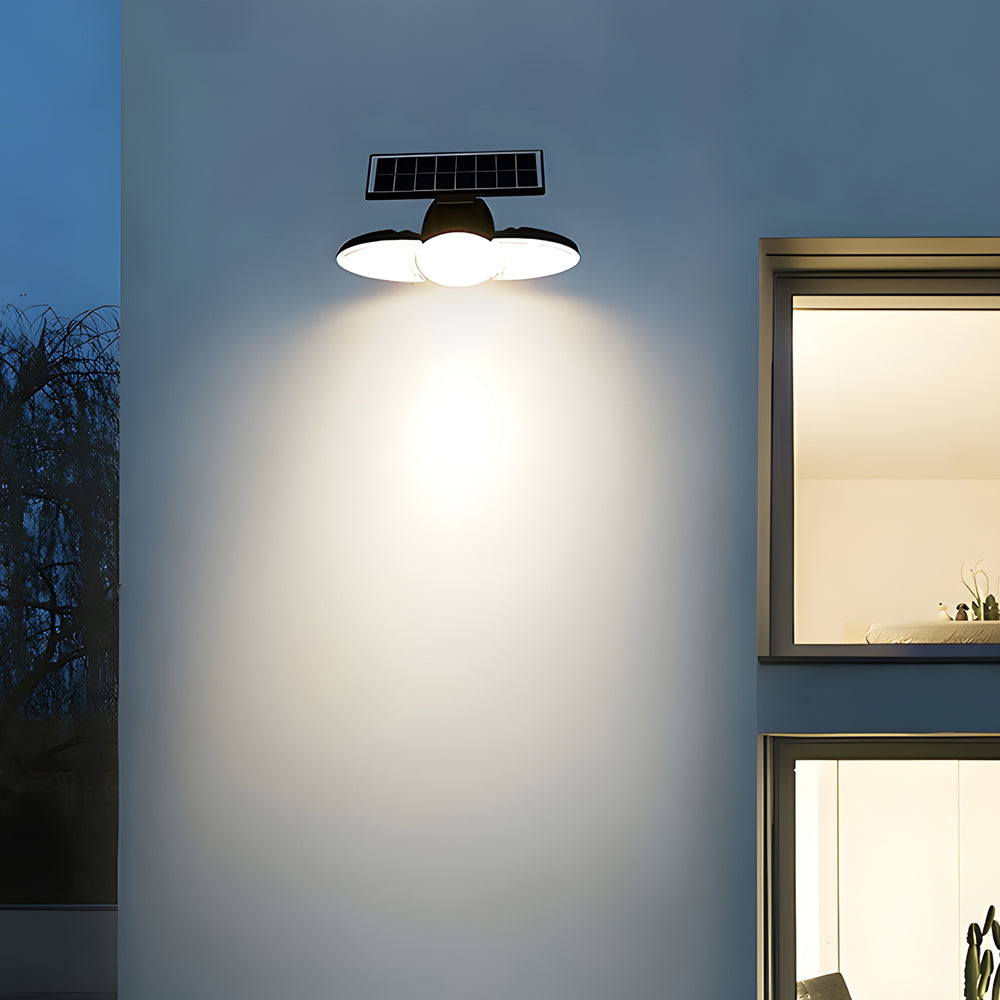 Solar Powered 3 Head Motion Sensor Outdoor Security Wall Light with Adjustable LED Heads