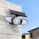 Solar Powered 3 Head Motion Sensor Outdoor Security Wall Light with Adjustable LED Heads