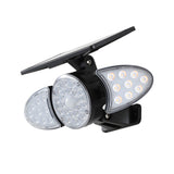 Solar Powered 3 Head Motion Sensor Outdoor Security Wall Light with Adjustable LED Heads