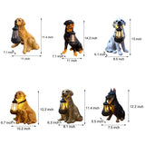 Solar Powered Animal Garden Statues Resin Dog Outdoor Decor with Detachable LED Lantern