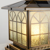 Solar Powered Bronze Post Lights Waterproof LED Outdoor Pillar Cap Lighting with 3 Step Dimming