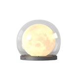 Solar Powered Bubble Lunar Post Light Waterproof Outdoor Globe Lantern for Garden Yard and Gate Path