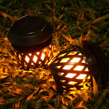 Solar Powered Flickering Flame Outdoor Lantern Portable USB Charging LED Landscape Light