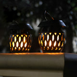 Solar Powered Flickering Flame Outdoor Lantern Portable USB Charging LED Landscape Light