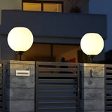 Solar Powered Globe Post Lights Waterproof Three Color LED Pillar Lamp for Fence and Gate