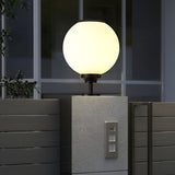 Solar Powered Globe Post Lights Waterproof Three Color LED Pillar Lamp for Fence and Gate