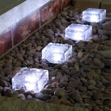 Solar Powered Ice Brick Lights Waterproof Outdoor Decorative Landscape Lighting for Pathway Garden Step