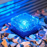 Solar Powered Ice Brick Lights Waterproof Outdoor Decorative Landscape Lighting for Pathway Garden Step