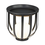 Solar Powered Industrial Outdoor Floor Lantern LED Lamp with Integrated Utility Tray