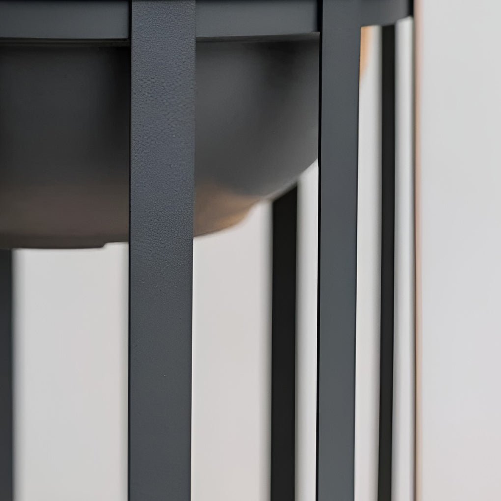 Solar Powered Industrial Outdoor Floor Lantern LED Lamp with Integrated Utility Tray