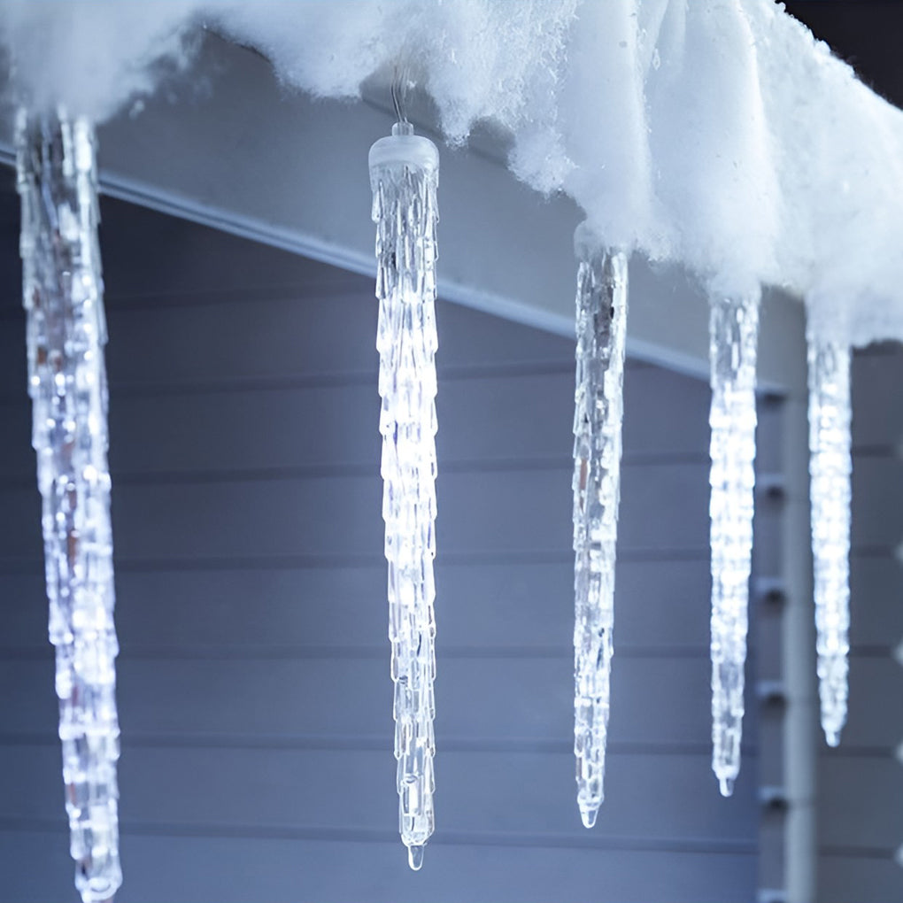 Solar Powered LED Icicle Fairy String Lights Waterproof Outdoor Garden Decor