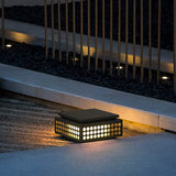 Solar Powered LED Outdoor Garden Post Light with Hollow Pattern for Villa Path and Landscape Lighting