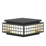Solar Powered LED Outdoor Garden Post Light with Hollow Pattern for Villa Path and Landscape Lighting
