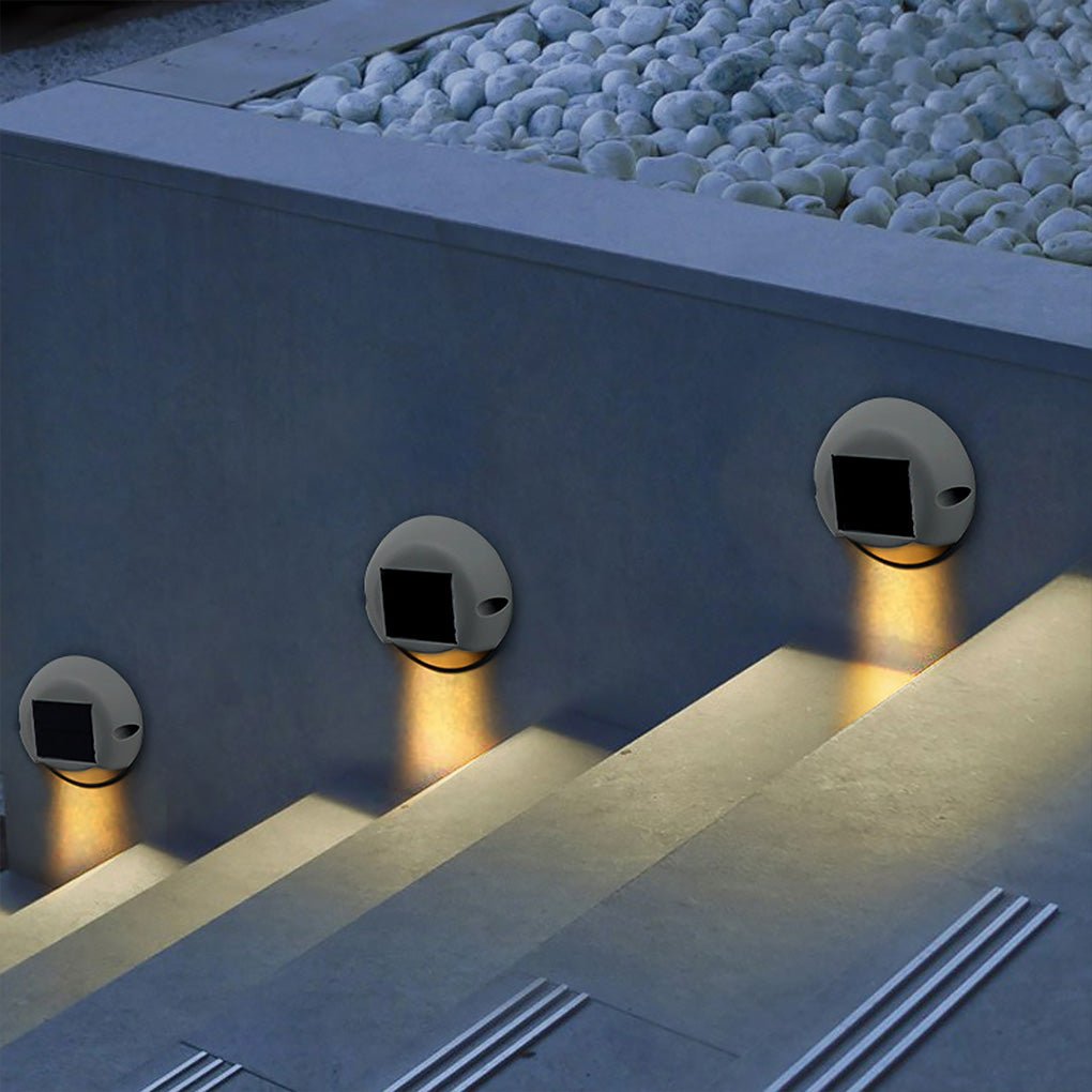 Solar Powered LED Outdoor Step Lights IP65 Waterproof Garden Pathway Stairs Wall Lamp