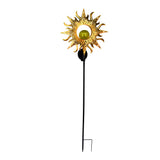 Solar Powered Moon and Flame Garden Stakes with Cracked Glass LED Projection Lighting