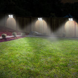Solar Powered Motion Sensor Outdoor Wall Lamp IP65 Waterproof LED Garden Sconce Light for Garage and Driveway