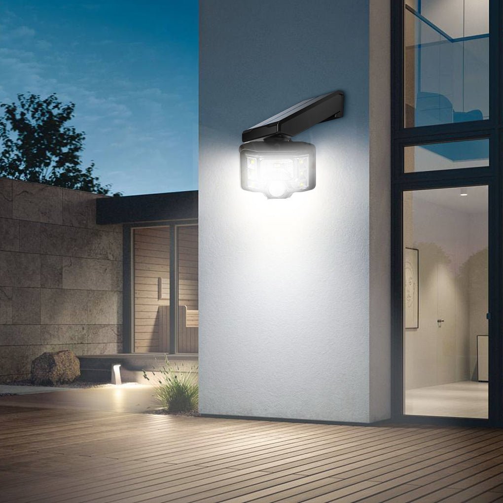 Solar Powered Motion Sensor Outdoor Wall Light with Adjustable LED Spotlight and IP65 Waterproofing