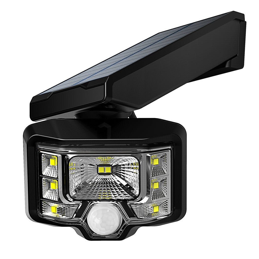 Solar Powered Motion Sensor Outdoor Wall Light with Adjustable LED Spotlight and IP65 Waterproofing