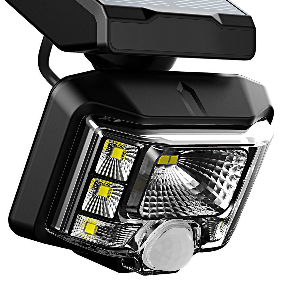 Solar Powered Motion Sensor Outdoor Wall Light with Adjustable LED Spotlight and IP65 Waterproofing