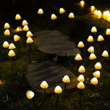 Solar Powered Mushroom Outdoor LED String Lights Waterproof Garden Path Decor 16.4 Feet