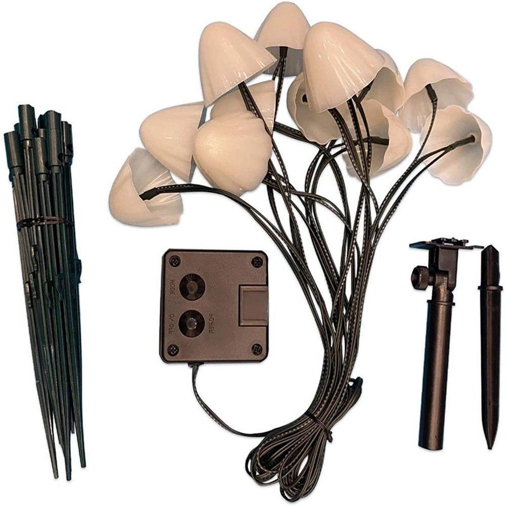 Solar Powered Mushroom Outdoor LED String Lights Waterproof Garden Path Decor 16.4 Feet
