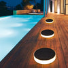 Solar Powered Outdoor Ground Disk Lights Waterproof Recessed Garden Pathway Lighting for Lawns and Decks