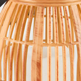 Solar Powered Outdoor Lantern Waterproof Bamboo Style LED Candle Light for Garden Patio Yard
