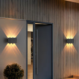 Solar Powered Outdoor LED Wall Sconce IP65 Waterproof Up and Down Lights for Garden and Balcony Decor