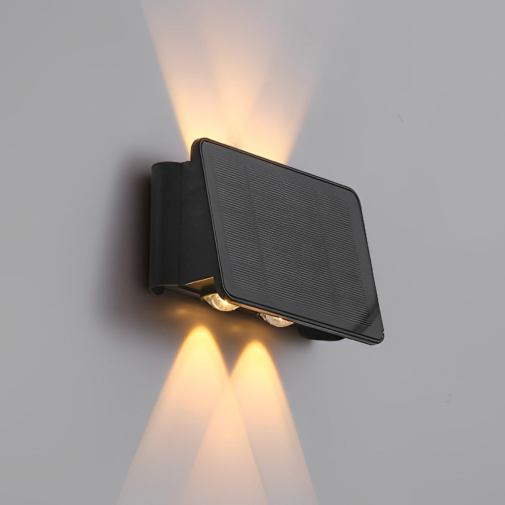 Solar Powered Outdoor LED Wall Sconce IP65 Waterproof Up and Down Lights for Garden and Balcony Decor