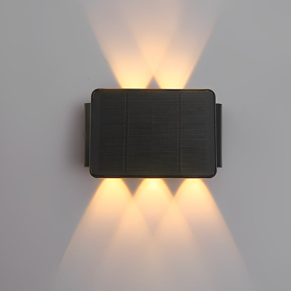Solar Powered Outdoor LED Wall Sconce IP65 Waterproof Up and Down Lights for Garden and Balcony Decor