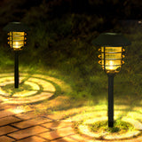 Solar Powered Outdoor Pathway Torch Lights 22.8 Inch LED Waterproof Landscape Lighting for Garden Lawn