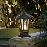 Solar Powered Outdoor Pillar Lights Waterproof Aluminum Fence Post Lantern for Garden Path and Yard